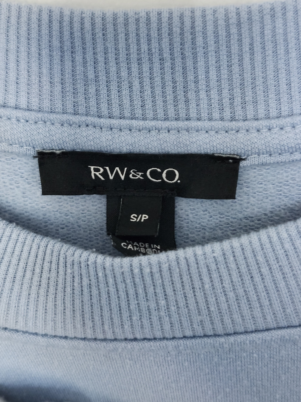 RW&CO Women's Light Blue Crewneck Sweater Long Sleeve